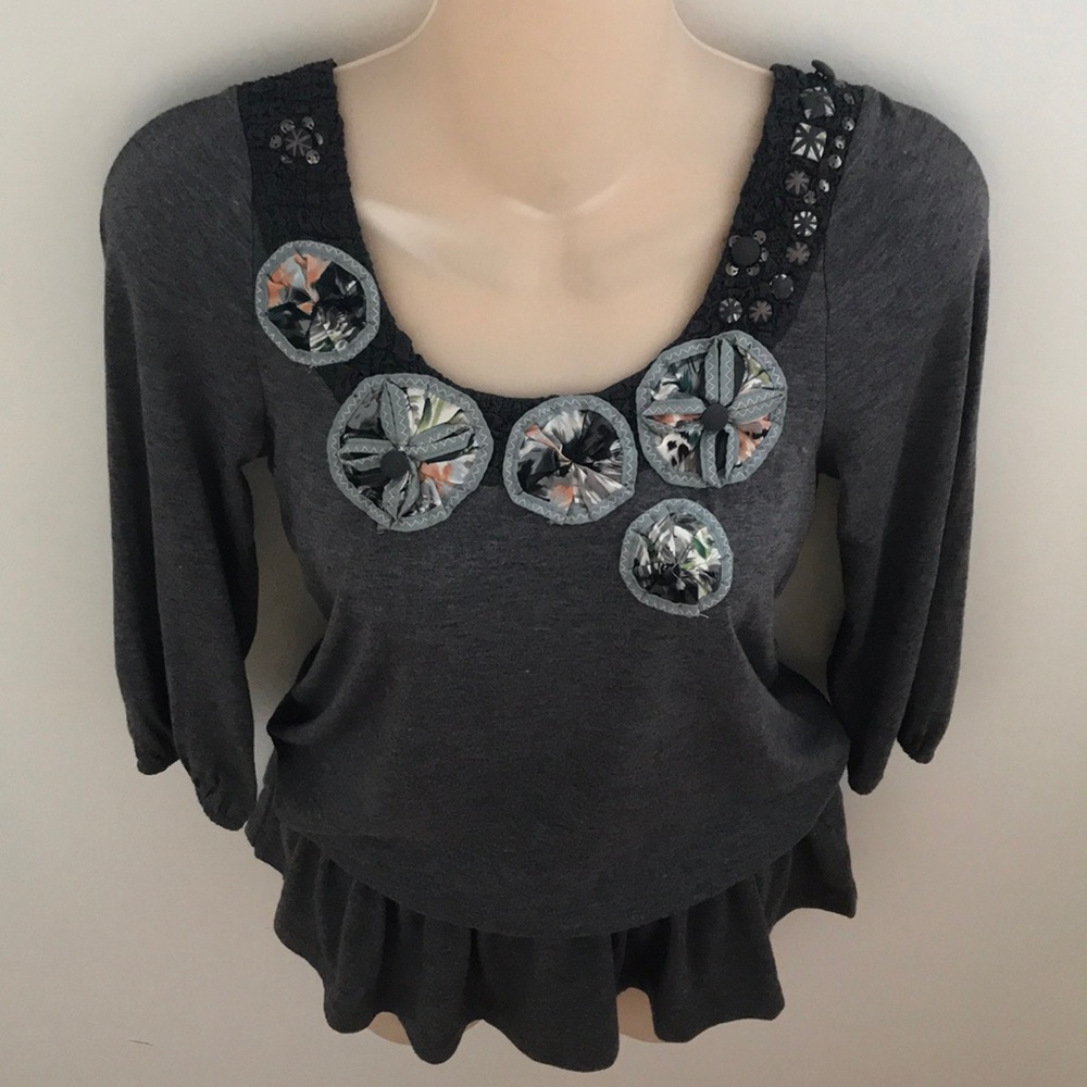 Anthropologie Lulumari Embellished Top NWT